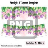 Purple and Pink Tulips Wine Tumbler Template - PNG Digital File