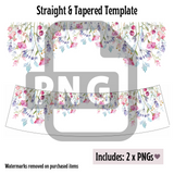 Pastel Floral Wine Tumbler Template - PNG Digital File