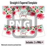 Pastel Bible Verse Wine Tumbler Template - PNG Digital File