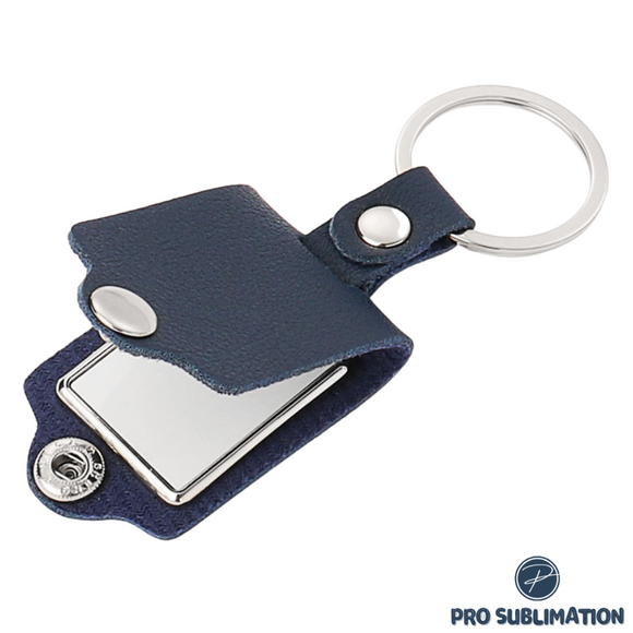 Leather case keychain - Blue