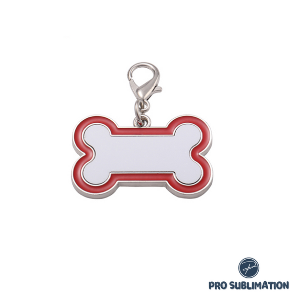 Dog tag charm - Red