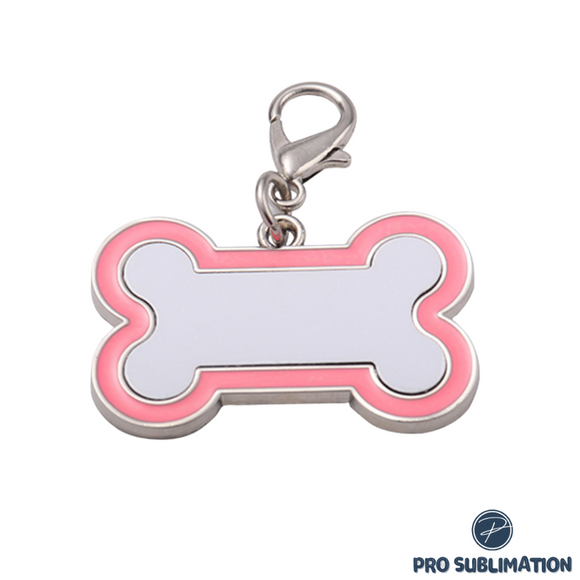 Dog tag charm - Pink