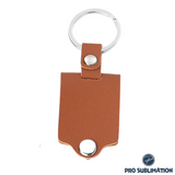 Leather case keychain - Brown