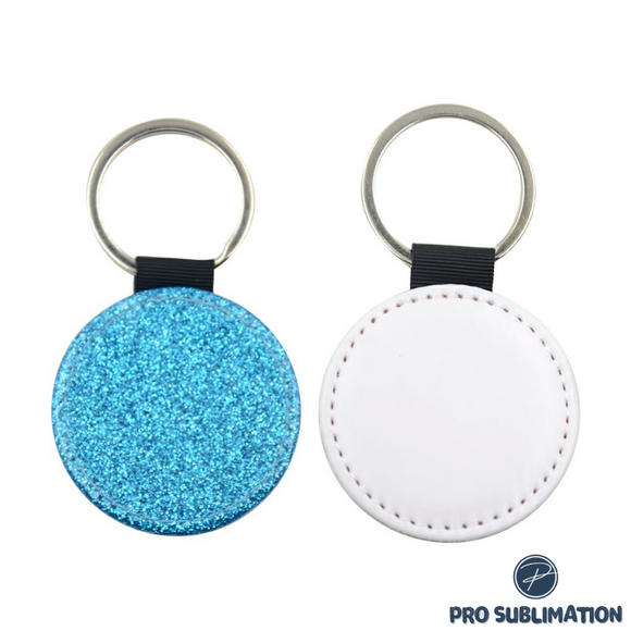 PU Glitter keychain - Blue