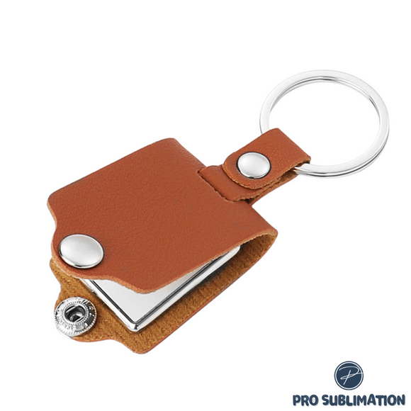 Leather case keychain - Brown