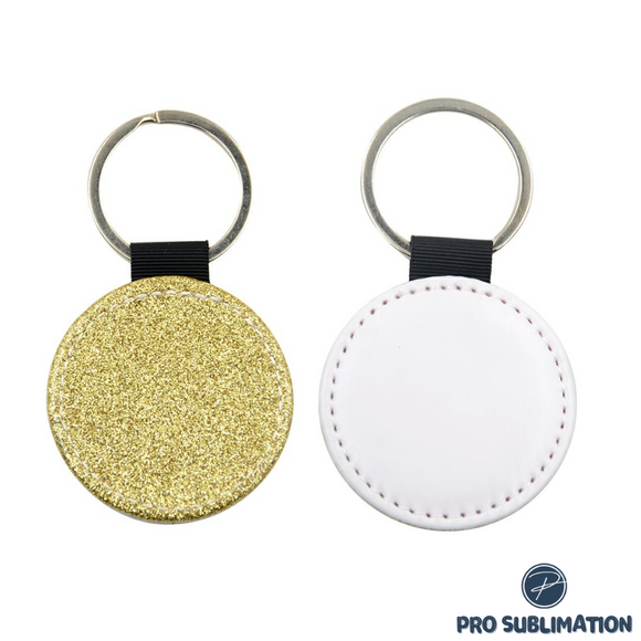 PU Glitter keychain - Gold