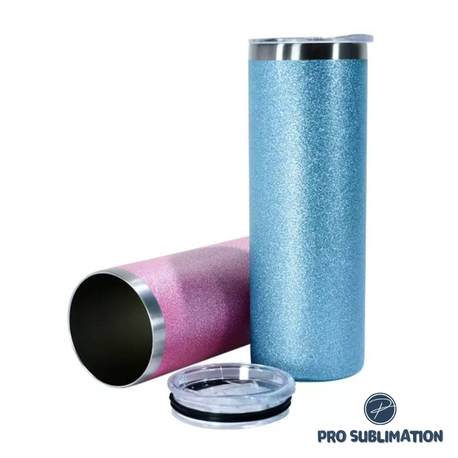 Pink Glitter Stainless Steel Sublimation Skinny Tumbler - 20oz. (50