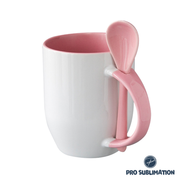 Ceramic spoon mug - Pink
