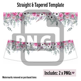 Pink and White Flower Wine Tumbler Template - PNG Digital File