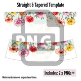 Colorful Daisies Wine Tumbler Template - PNG Digital File