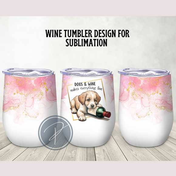 Dogs and Wine - PNG Digital File