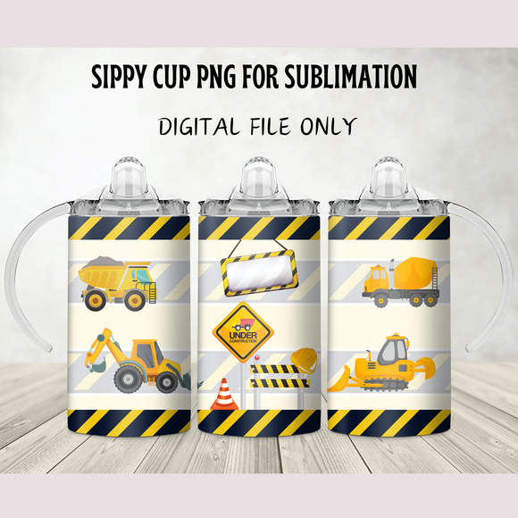 Construction Sippy Cup Template - PNG Digital File