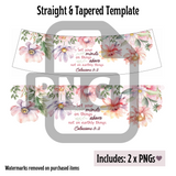 Floral Bible Verse Wine Tumbler Template - PNG Digital File