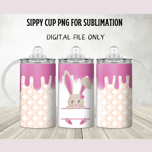 Sweet Bunny Sippy Cup Template - PNG Digital File
