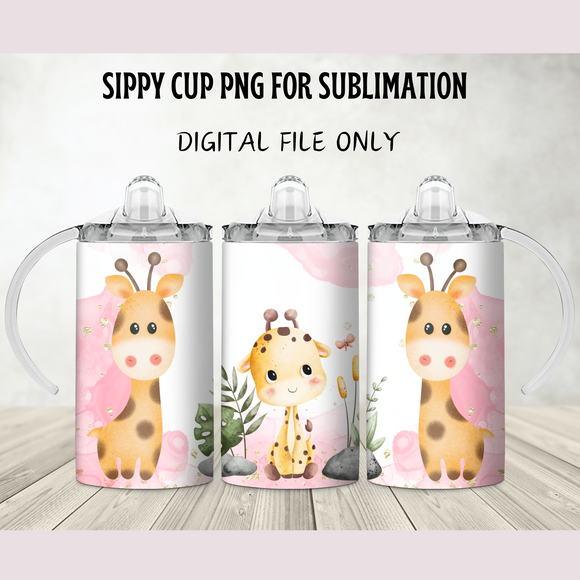 Baby Giraffe Sippy Cup Template - PNG Digital File