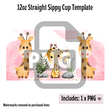 Baby Giraffe Sippy Cup Template - PNG Digital File