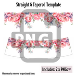 Rose Floral Wine Tumbler Template - PNG Digital File