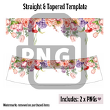 Floral Art Wine Tumbler Template - PNG Digital File