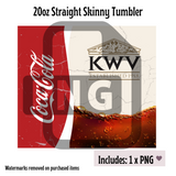 KWV Brandy 15oz & 20oz Tumbler Template - PNG Digital File