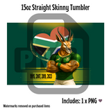 Springbok Rugby (2) 15oz & 20oz Tumbler Template - PNG Digital File