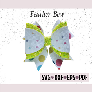 Feather Bow Template - Digital File