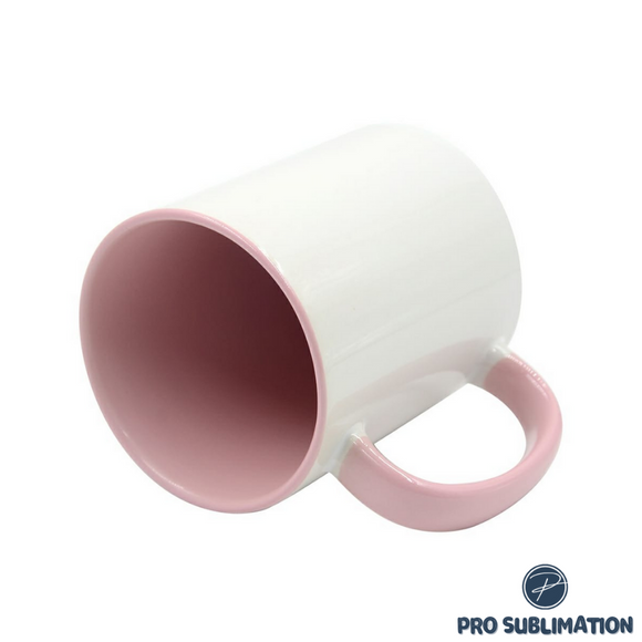11oz Ceramic two tone mug - Light pink