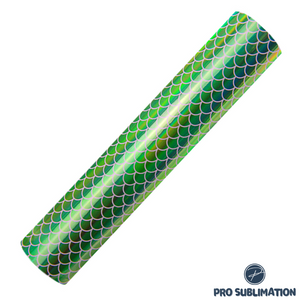 Holographic Mosaic self adhesive craft vinyl- Green Mermaid