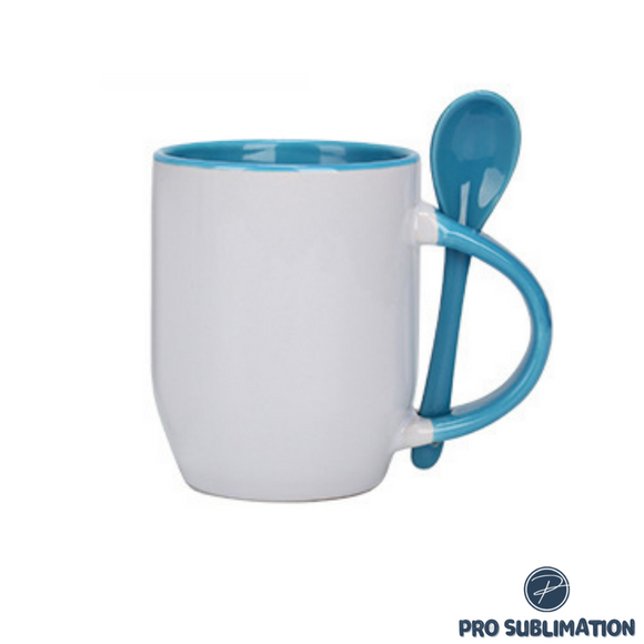 Ceramic spoon mug - Blue