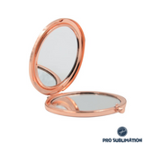 Rose gold round compact mirror