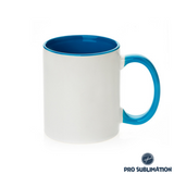 11oz Ceramic two tone mug - Light blue