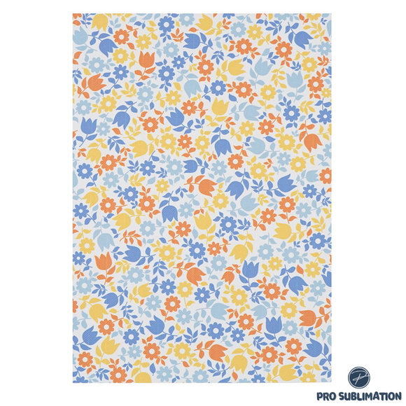 Blue & yellow floral faux leather