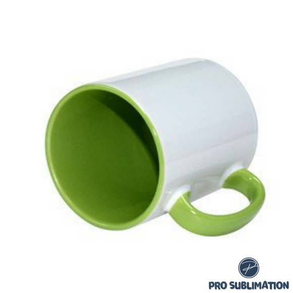 11oz Ceramic two tone mug - Lime green