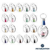 BULK PACK - Acrylic disc with tassel keyring (20 sets)