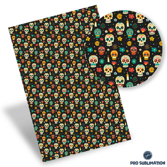 Day of the dead skulls faux leather