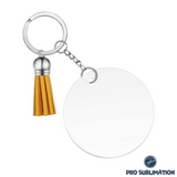 BULK PACK - Acrylic disc with tassel keyring (20 sets)