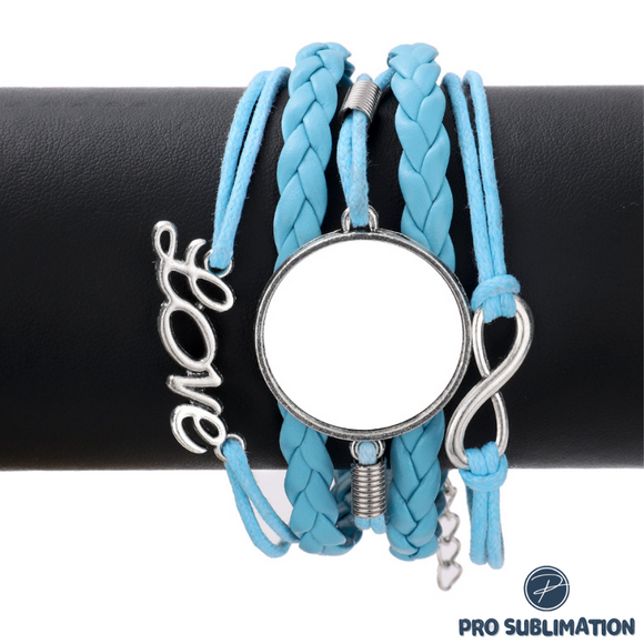 PU leather bracelet - Blue