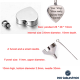 Heart shape Ashes Keepsake with filling kit - Urn Necklace