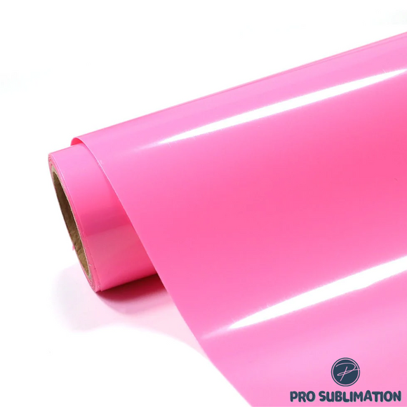 Glossy Fluorescent Pink Adhesive Craft Sticker Vinyl