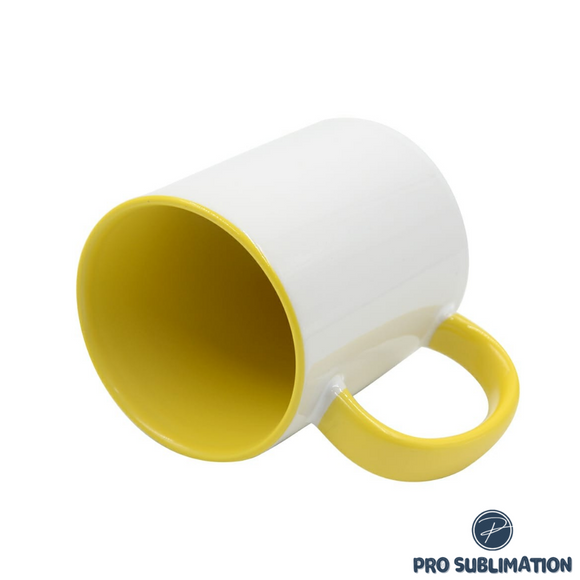 11oz Ceramic two tone mug - Yellow