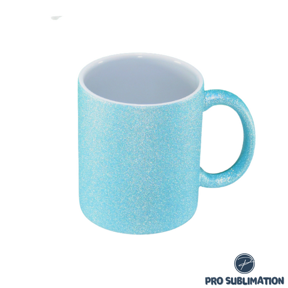11oz Ceramic glitter mug - Light blue