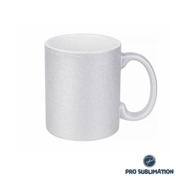 11oz Ceramic glitter mug - Silver