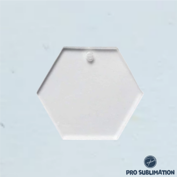 Acrylic disc clear hexagon (with hole)