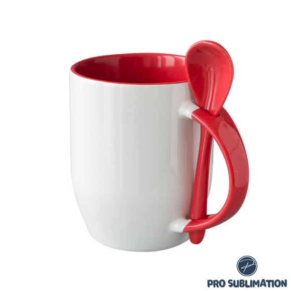 Ceramic spoon mug - Red