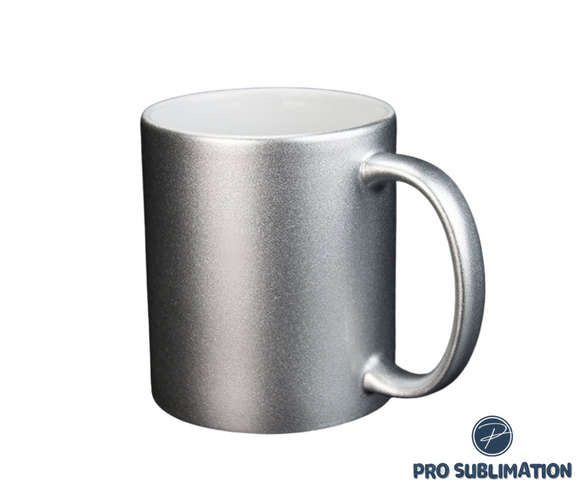 11oz Ceramic silver sparkle mug